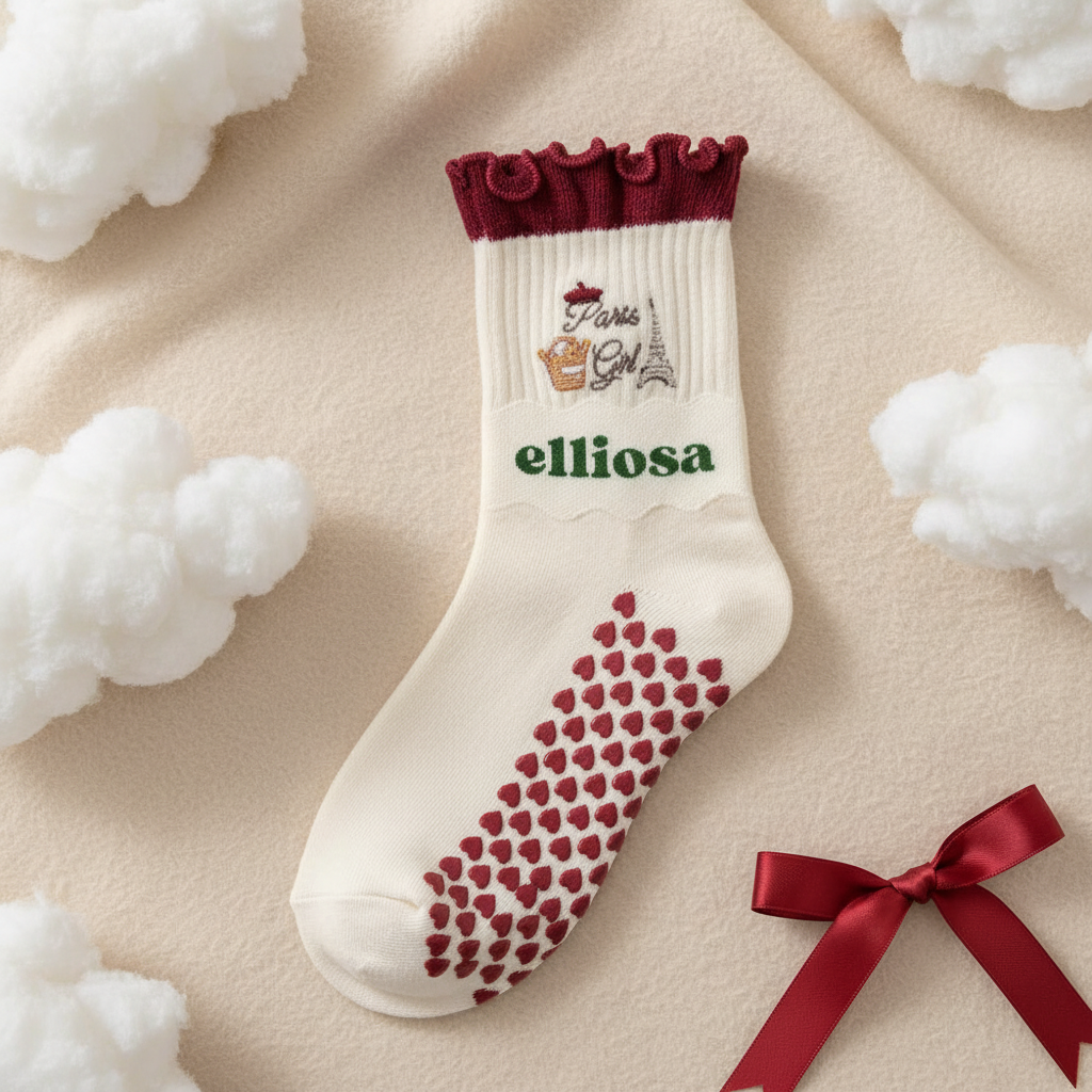 Elliosa Paris Girl grip socks flat lay