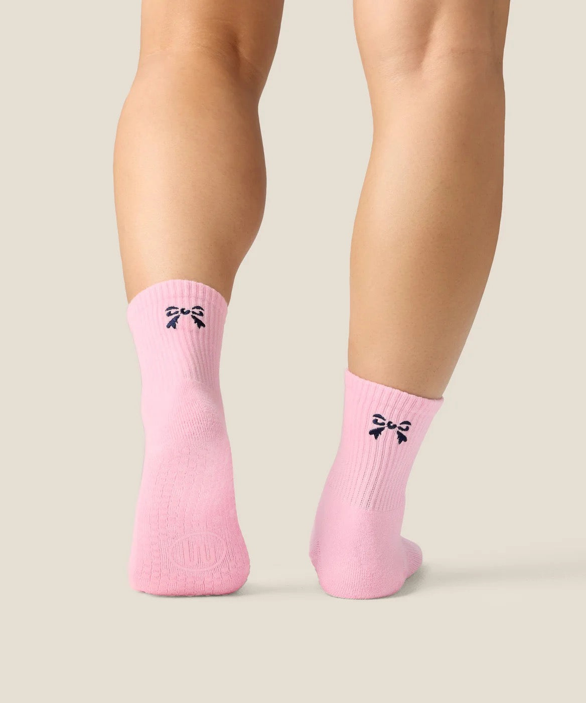Moveactive Crew Grip Socks - Darling Bow Pink