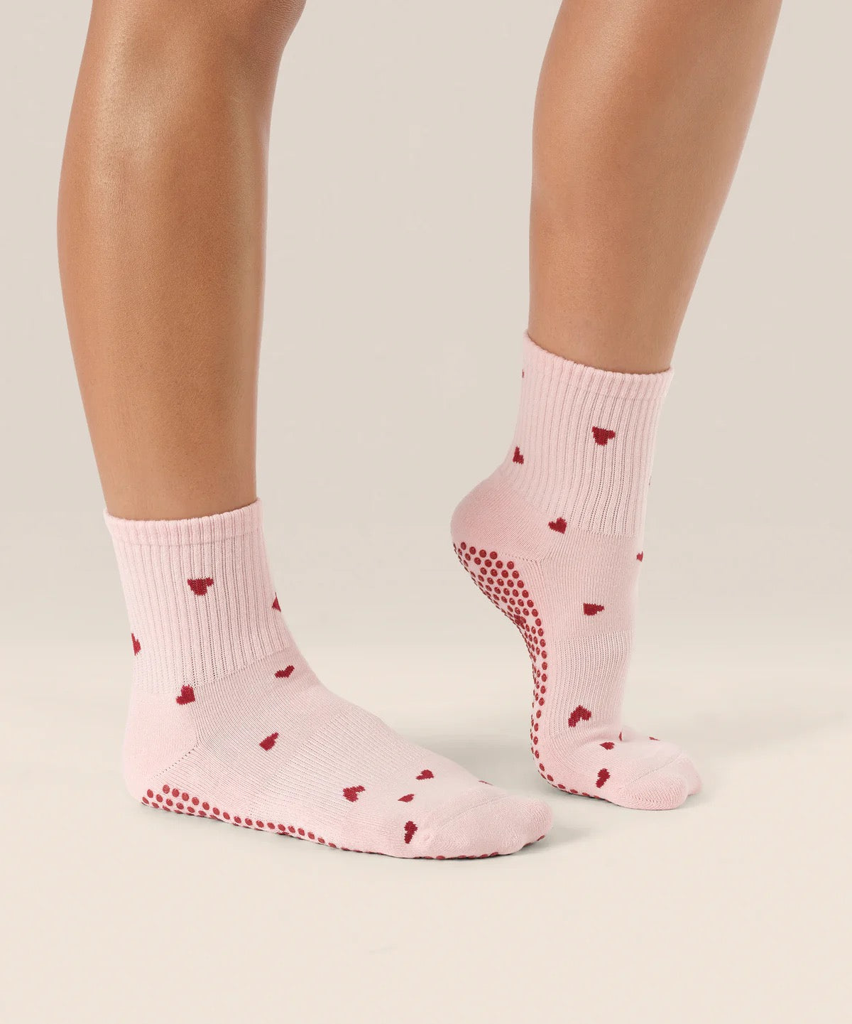 Moveactive Crew Grip Socks - Love Me Pink