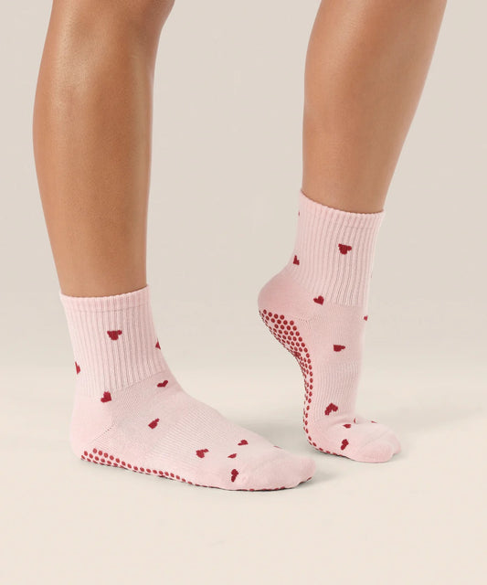 Moveactive Crew Grip Socks - Love Me Pink